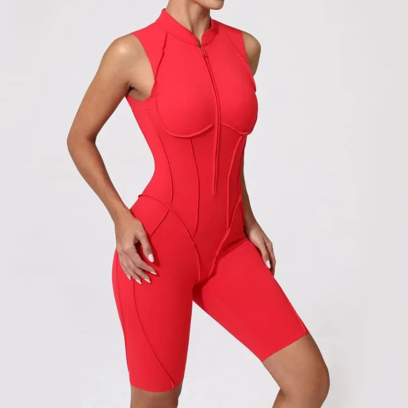New Seamless Yoga Jumpsuits Sports Fitness Hip-lifting Backless Skinny Zipper
