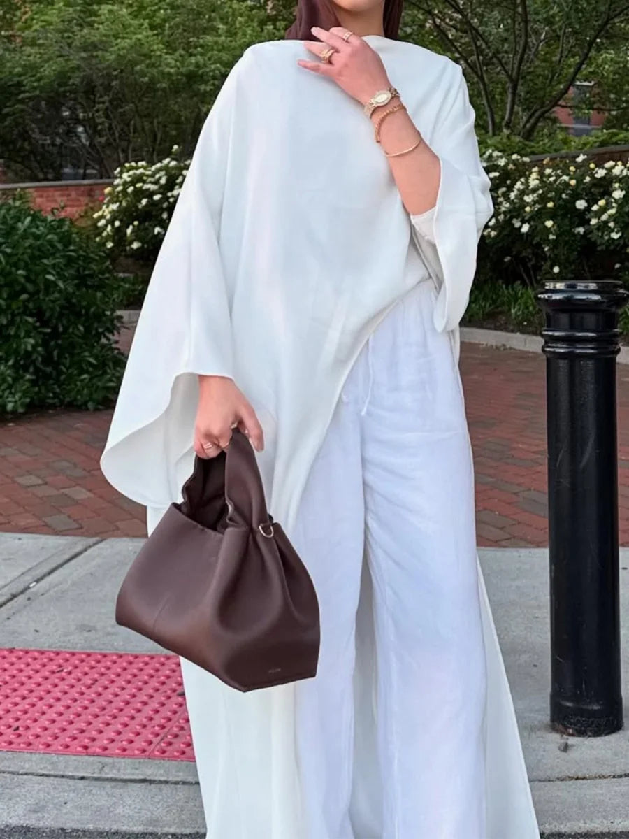 Elegant Modest Abaya – Irregular Solid Long Dress for Muslim Women