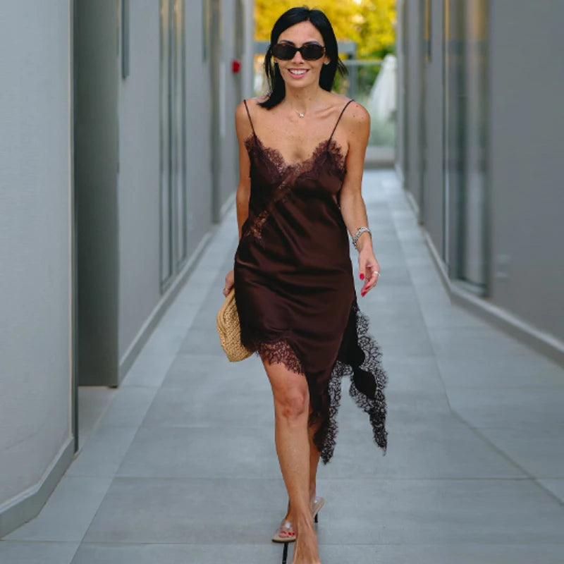 Lace Asymmetric Slip Dress – Summer 2026 Collection