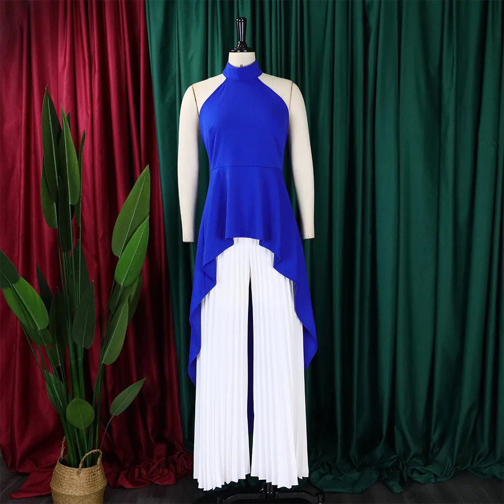 Elegant Tow Piece Set Women Outfit Backless Top