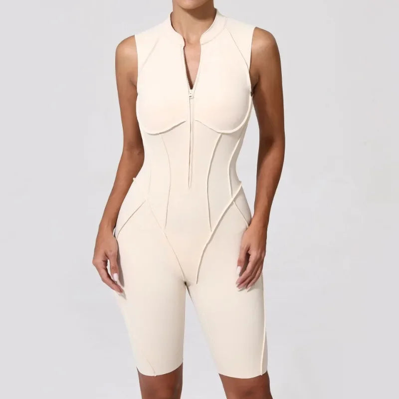 New Seamless Yoga Jumpsuits Sports Fitness Hip-lifting Backless Skinny Zipper