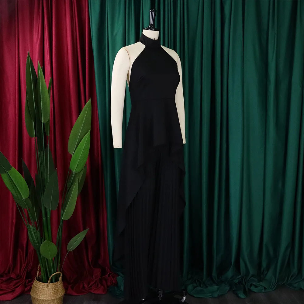 Elegant Tow Piece Set Women Outfit Backless Top