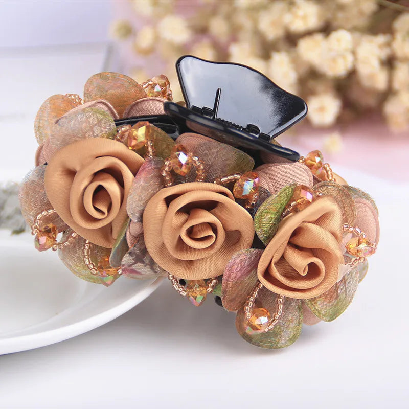 Women Hair Flowers  Claw Clips