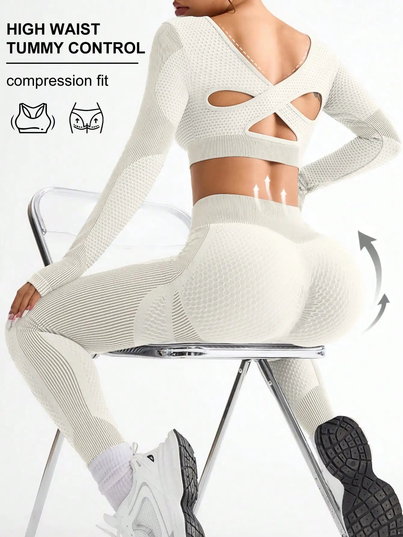 2pcs Hot-selling New Sports Tight Running Breathable Seamless Yoga Suit Women's