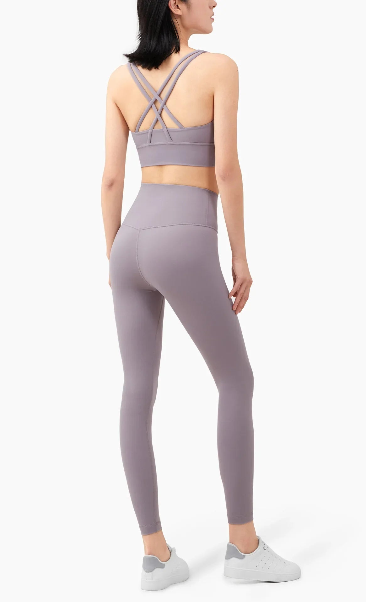 Summer New 2-Piece Yoga Set – Cross Back Sports Bra &amp; High-Waist Leggings