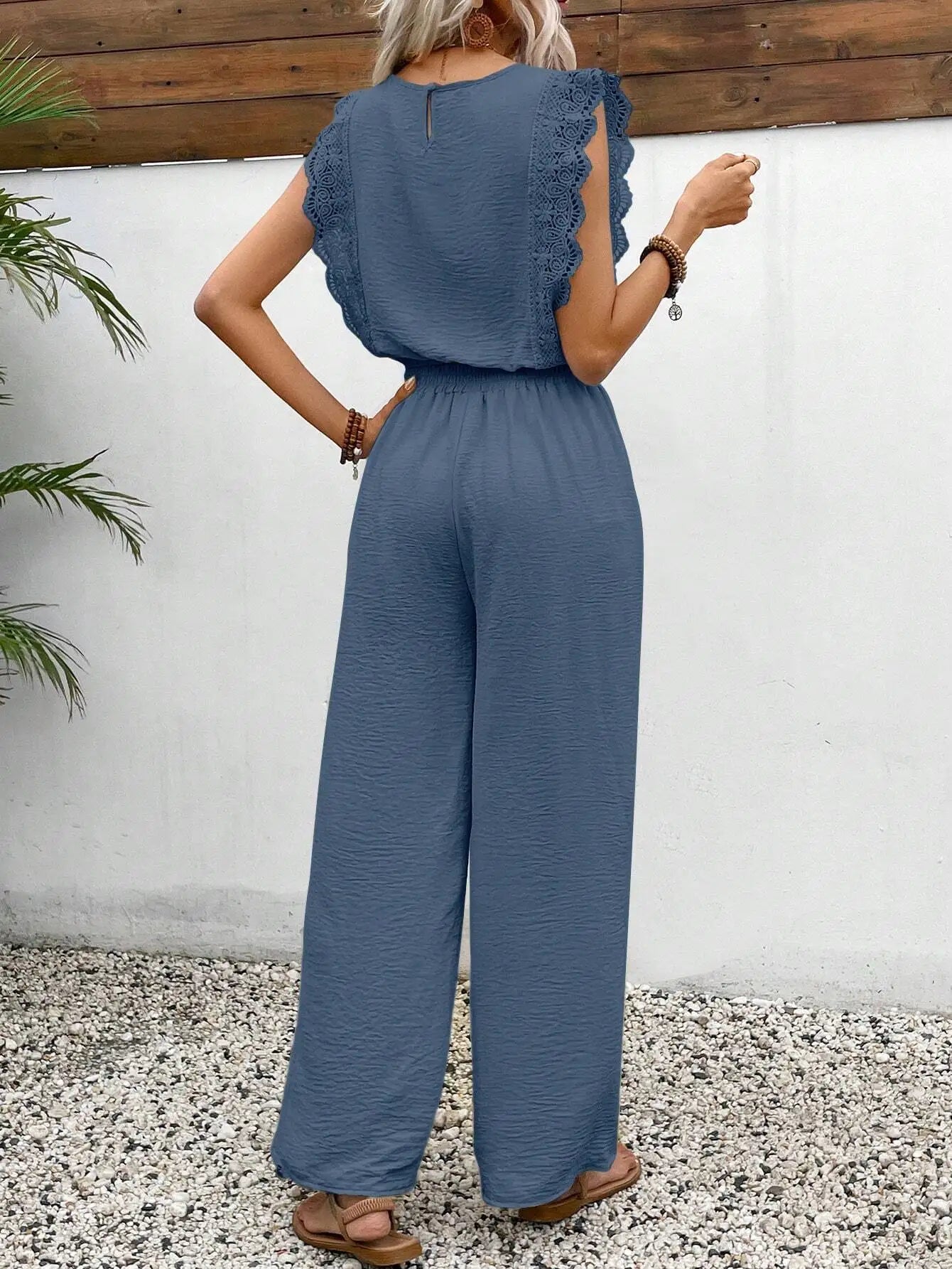 2026 Summer Women's Sleeveless O-Neck Top &amp; Elastic Waist Straight Pants 2-Piece Set