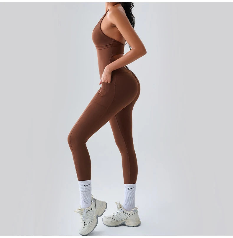 Jumpsuit Gym Set Women Training Yoga Suit Sportswear