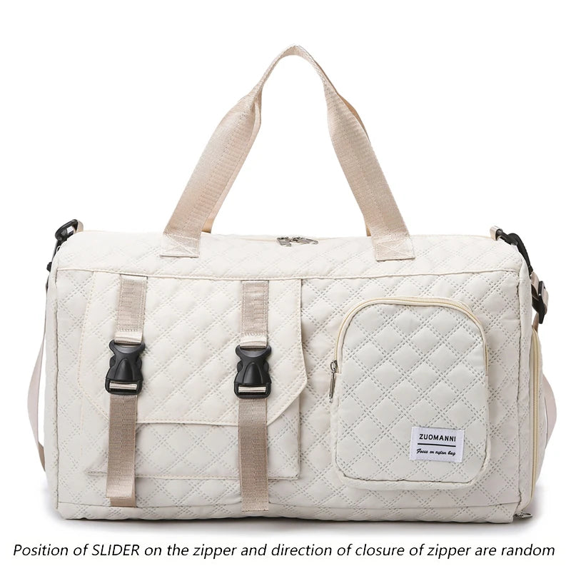 Durable Nylon Travel Duffle Bag, Portable Sports Gym Bag for Overnight Trips