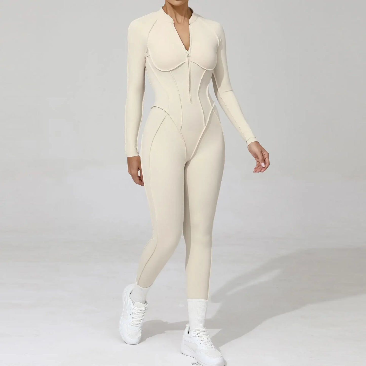 New Seamless Yoga Jumpsuits Sports Fitness Hip-lifting Backless Skinny Zipper