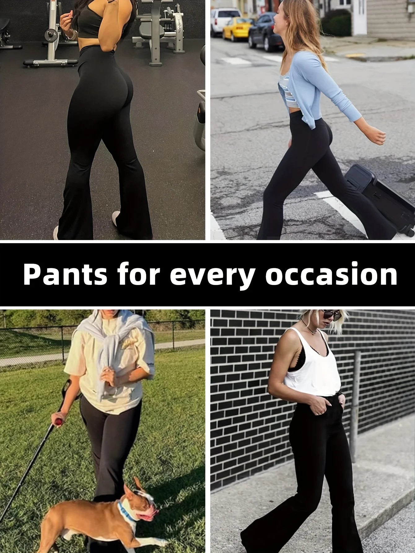 Women's spring and summer high waisted tight fitting flared pants