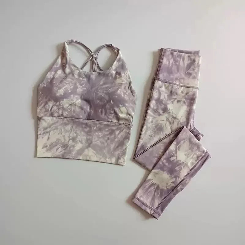 yoga suit set women's cross beauty back shockproof sports bra