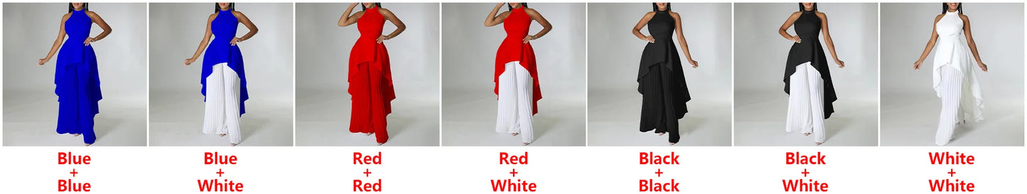 Elegant Tow Piece Set Women Outfit Backless Top