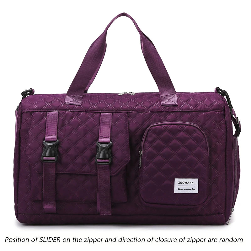 Durable Nylon Travel Duffle Bag, Portable Sports Gym Bag for Overnight Trips