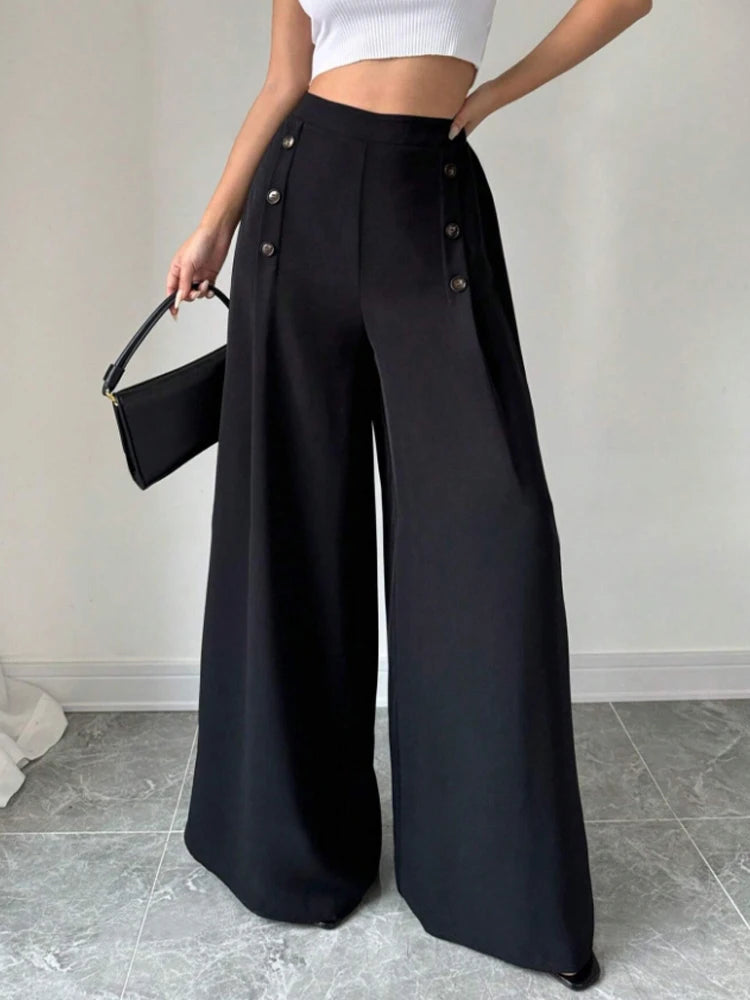 Fashionable Elegant High Waist Wide Leg Pants for Women