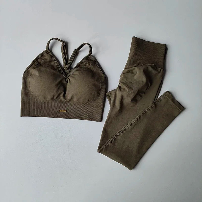 Peach High-Waisted Hip-Lifting Women's Exercise Suit Shockproof Yoga Fitness Clothes