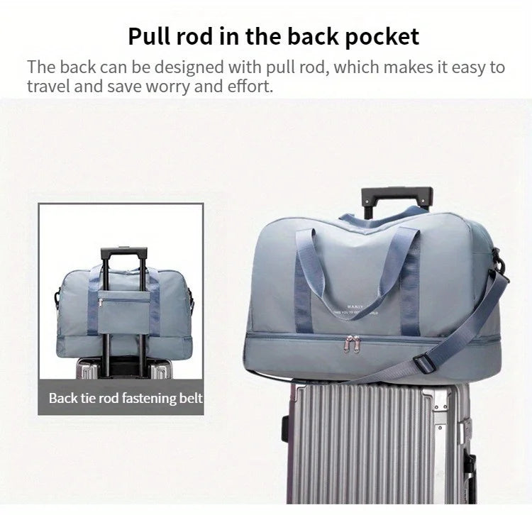 Expandable Travel Duffle Bag for Women, Sports Handbag, Fitness Bag, Large Capacity