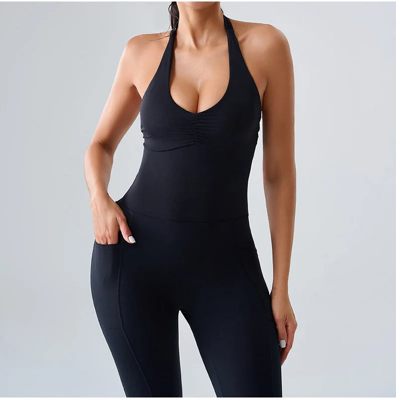 Jumpsuit Gym Set Women Training Yoga Suit Sportswear