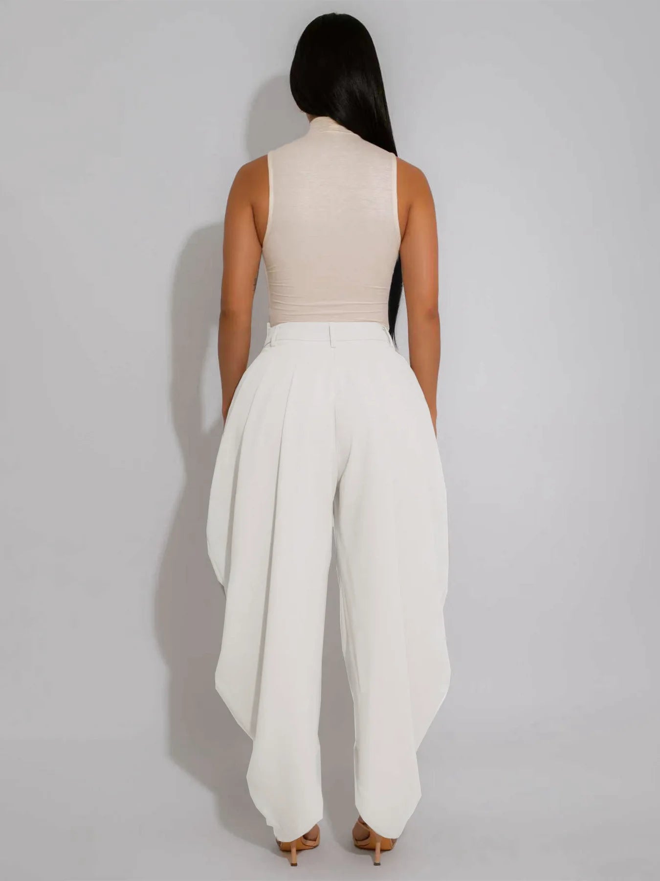 Loose Flower Bud Pants Women High Waist Long Pants