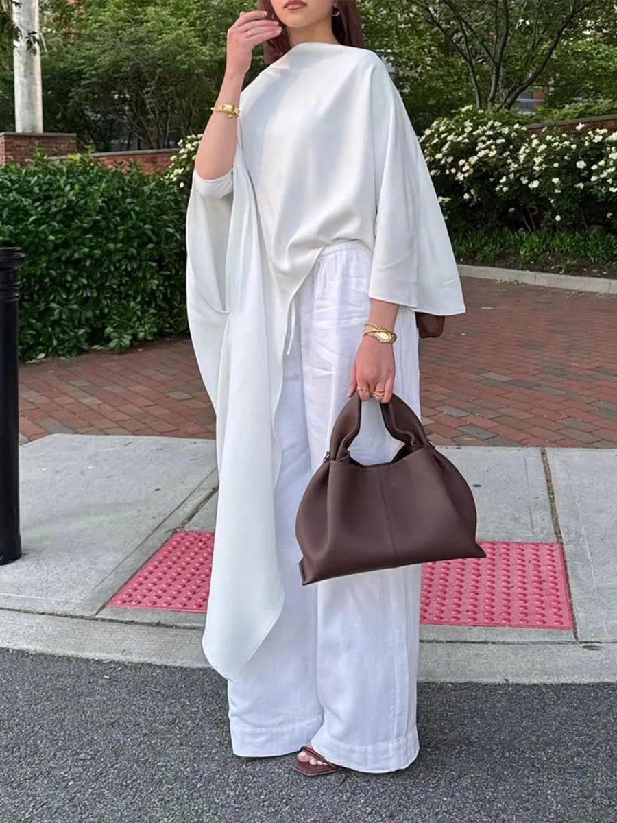 Elegant Modest Abaya – Irregular Solid Long Dress for Muslim Women