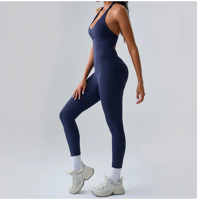 Jumpsuit Gym Set Women Training Yoga Suit Sportswear