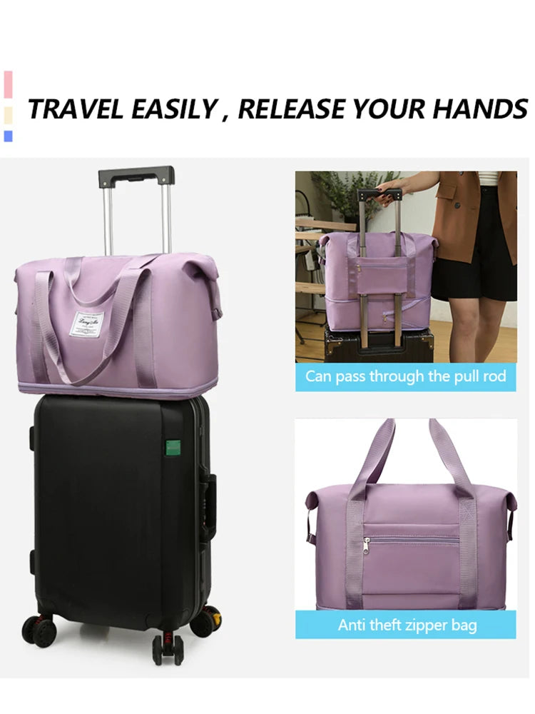 Travel Duffle Bag Nylon Waterproof Sports Gym Tote Bags for Women
