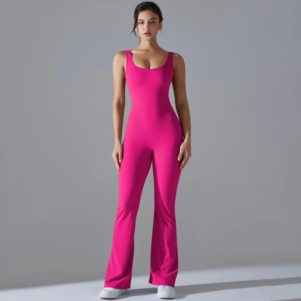Sexy Back V Jumpsuit Gym Set Women Training Yoga Suit