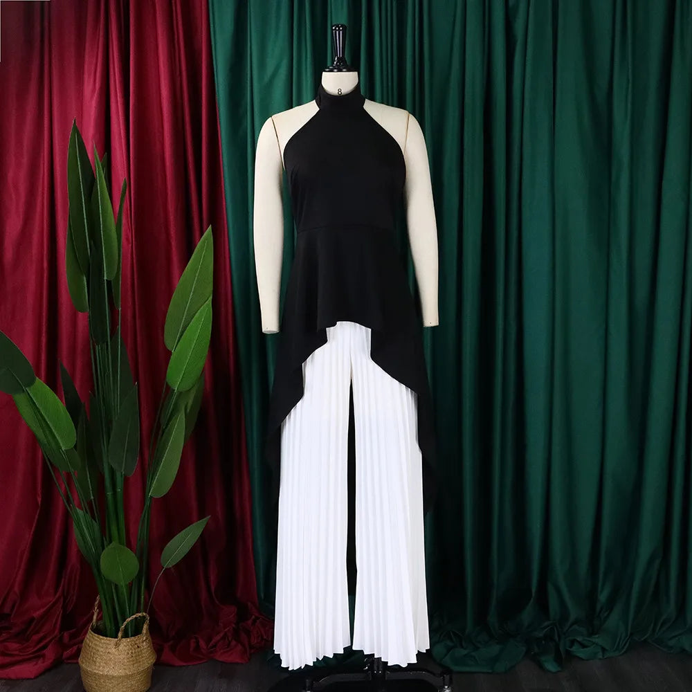 Elegant Tow Piece Set Women Outfit Backless Top