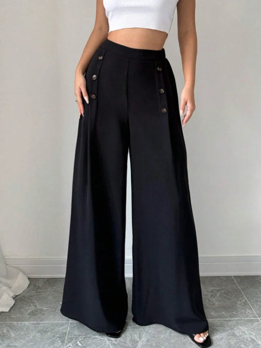 Fashionable Elegant High Waist Wide Leg Pants for Women