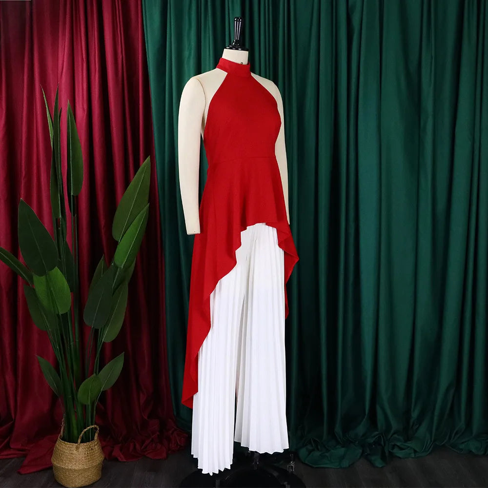 Elegant Tow Piece Set Women Outfit Backless Top