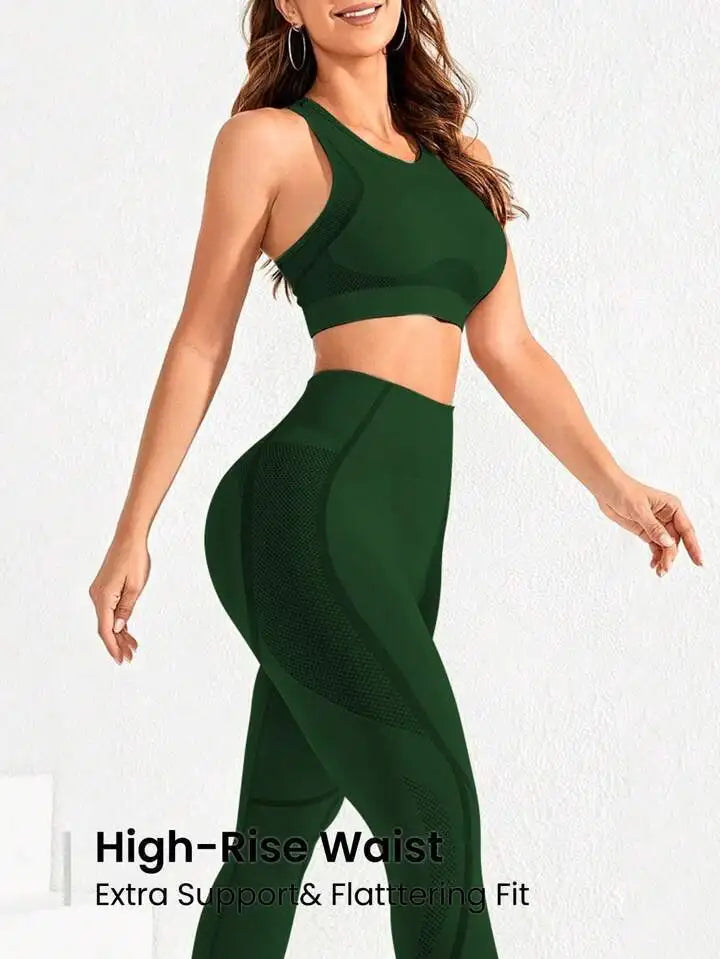 2-piece suit, women's yoga suit, beautiful back high waist trousers combination