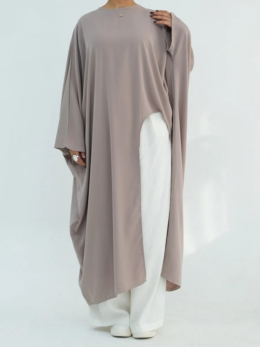 Elegant Modest Abaya – Irregular Solid Long Dress for Muslim Women