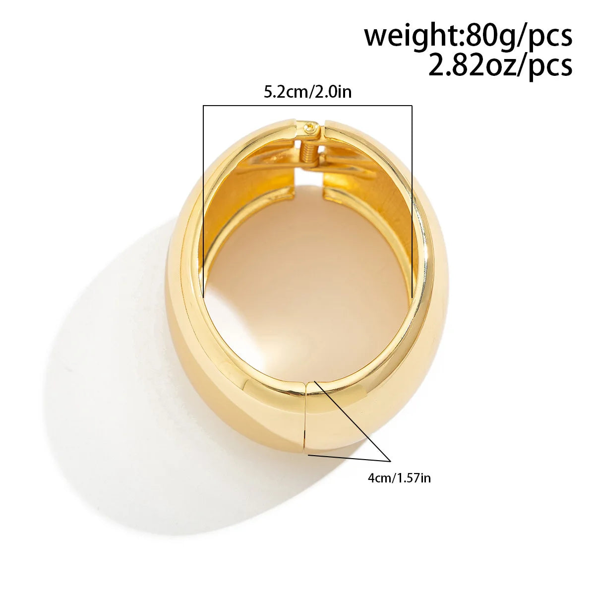 Two Exaggerated Punk Gold Color Chunky Wide Bangles