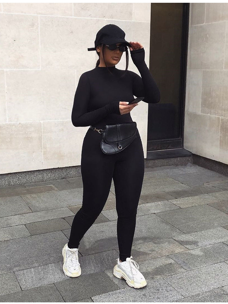 Sexy Jumpsuit Streetwear Long Sleeve Sport Fitness Jumpsuits Romper
