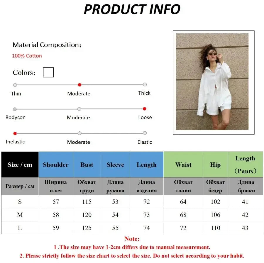 Wolfeel Women's Casual Shorts Sets 100% Cotton Solid Color