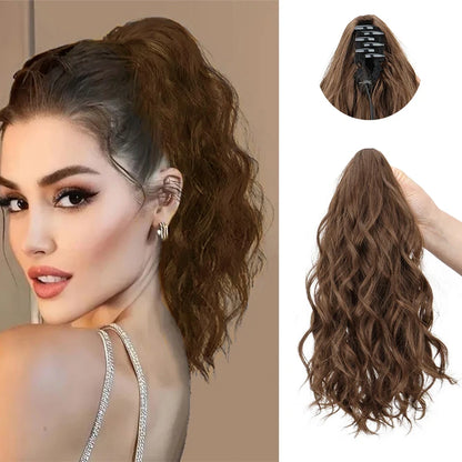 Water Wave Curly Claw Clip-in Ponytail Hair Extension