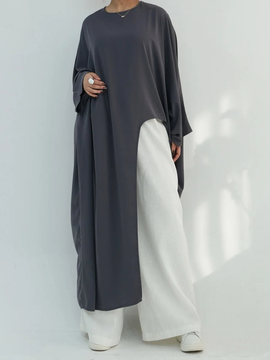 Elegant Modest Abaya – Irregular Solid Long Dress for Muslim Women