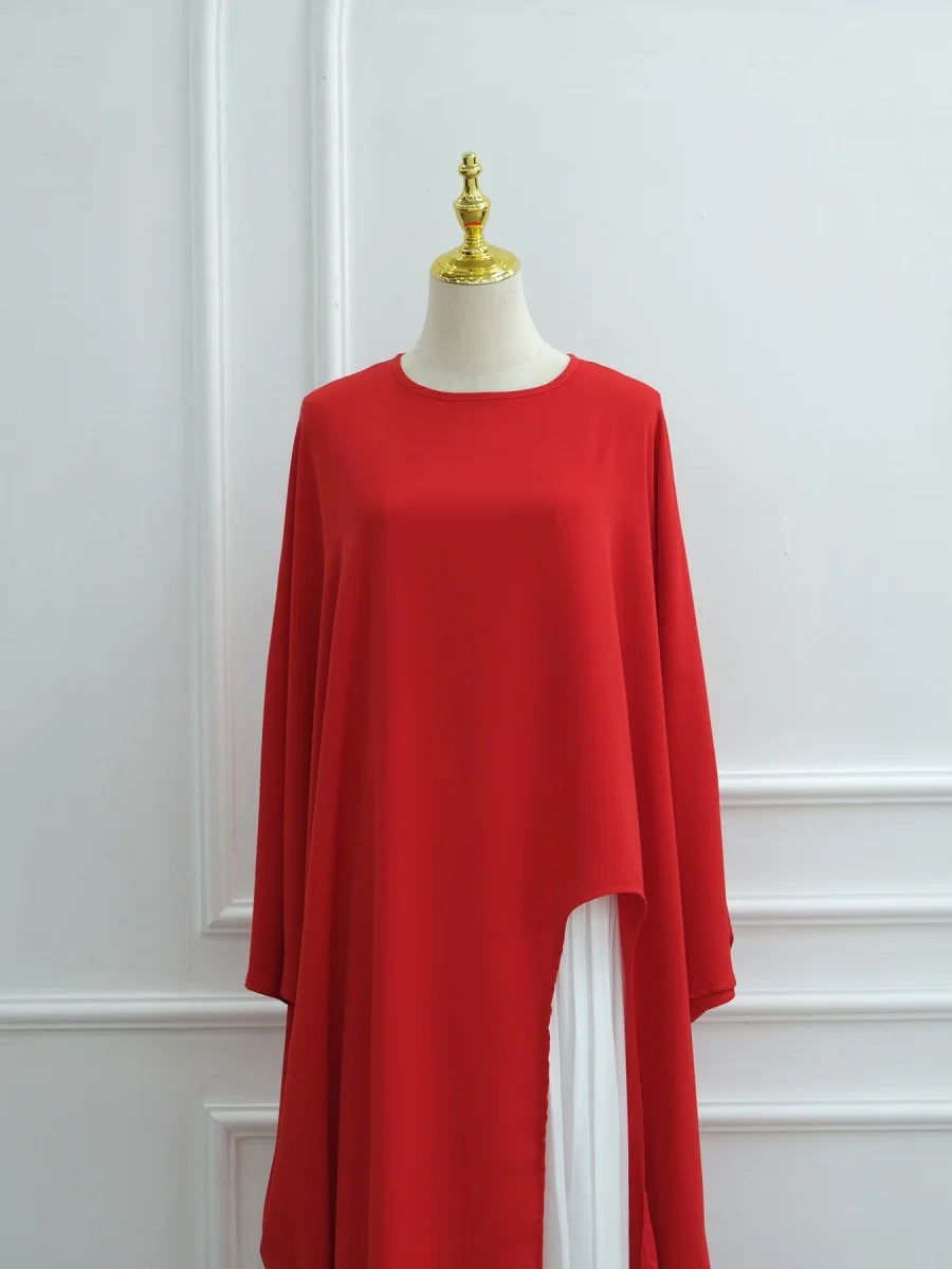 Elegant Modest Abaya – Irregular Solid Long Dress for Muslim Women