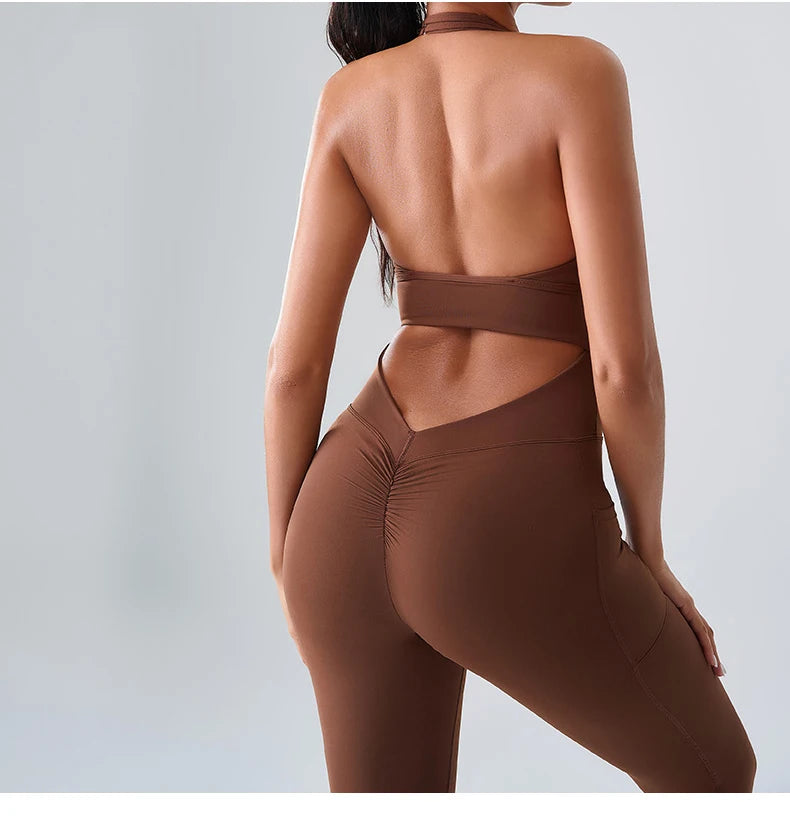 Jumpsuit Gym Set Women Training Yoga Suit Sportswear