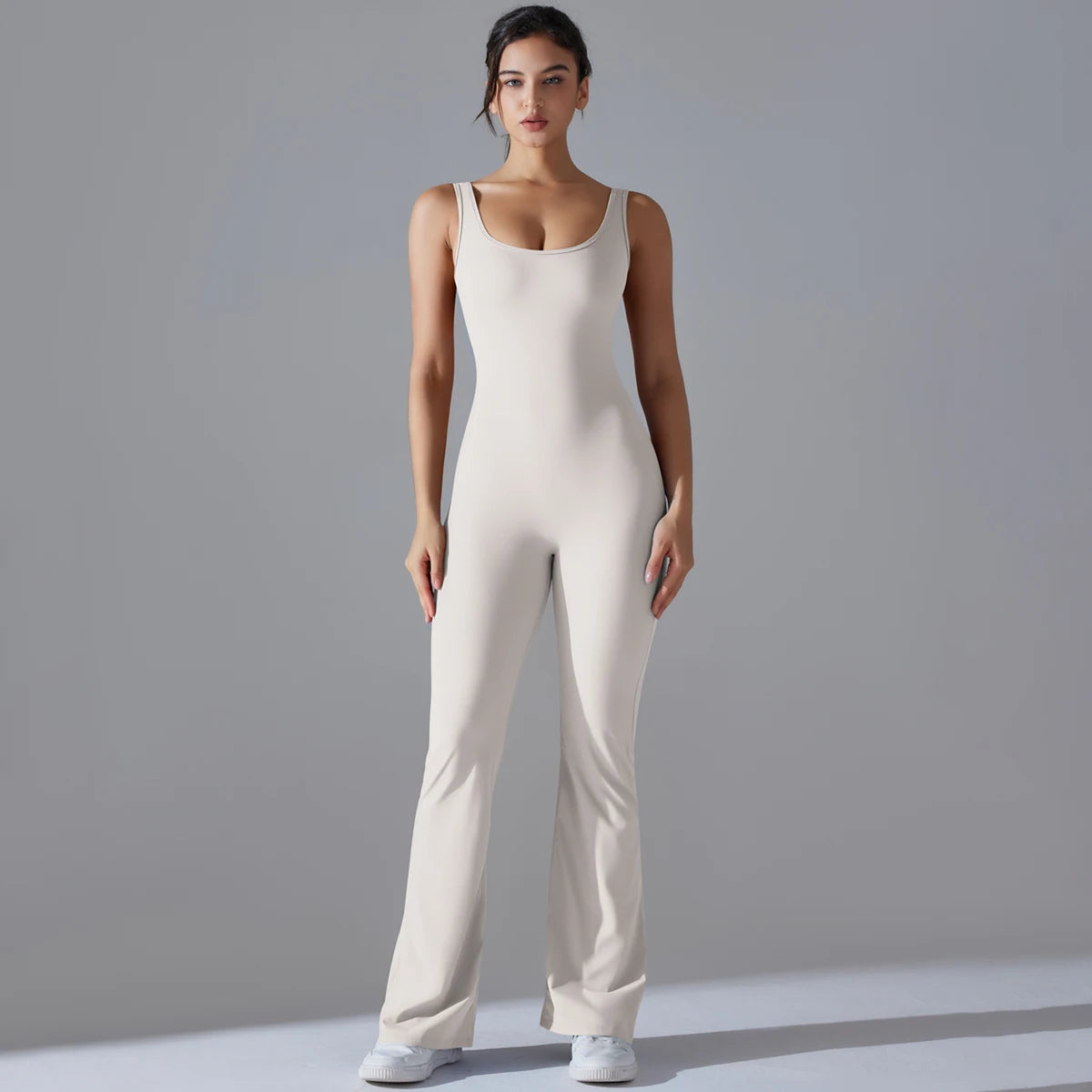 Sexy Back V Jumpsuit Gym Set Women Training Yoga Suit