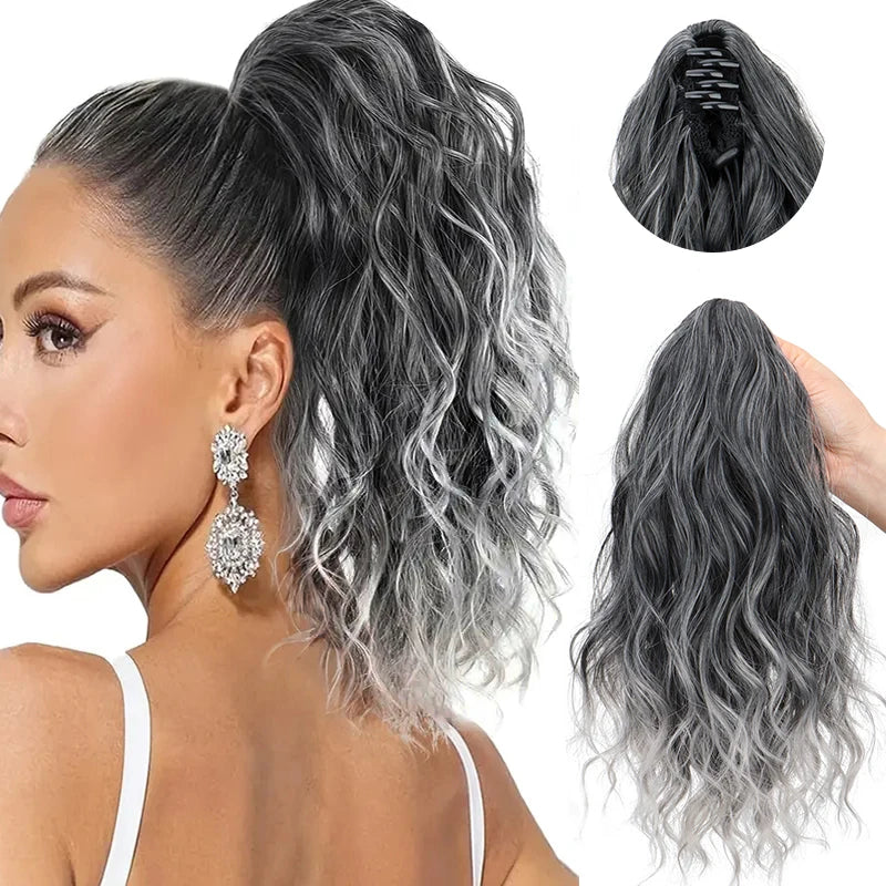 Water Wave Curly Claw Clip-in Ponytail Hair Extension