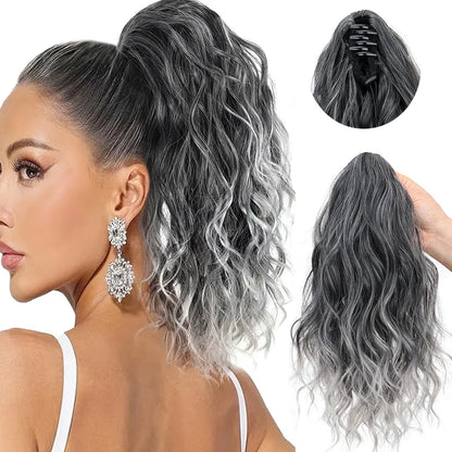 Water Wave Curly Claw Clip-in Ponytail Hair Extension