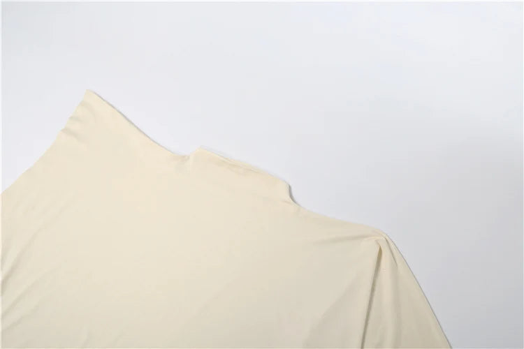 Nibber Elegant 2-Piece Set – Irregular Sleeve Crop Top &amp; Elastic Waist Long Skirt