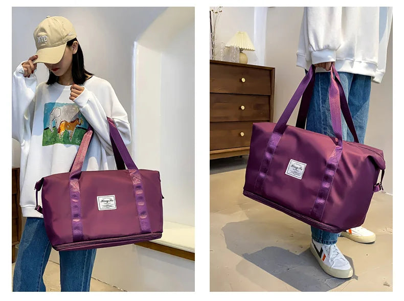 Travel Duffle Bag Nylon Waterproof Sports Gym Tote Bags for Women