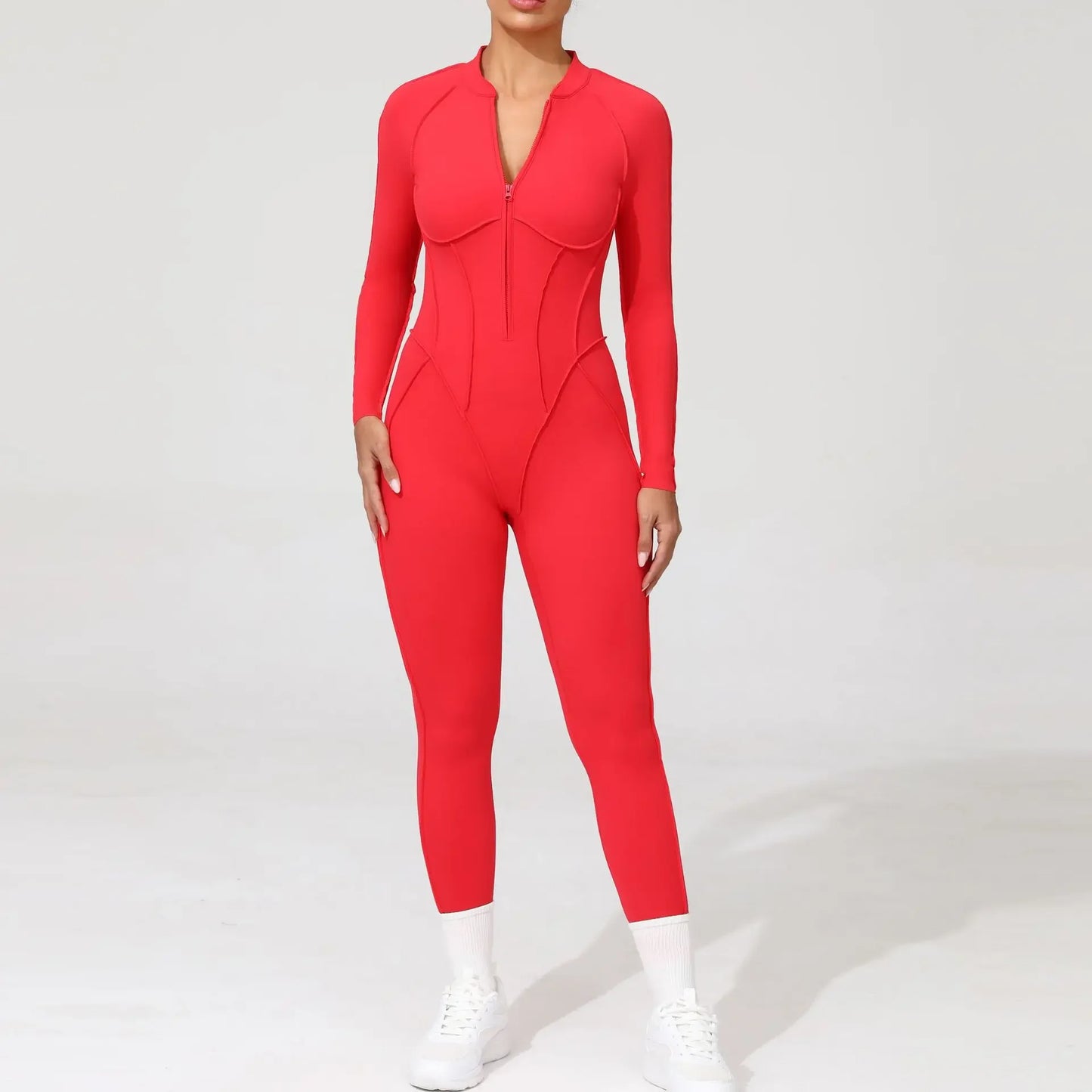 New Seamless Yoga Jumpsuits Sports Fitness Hip-lifting Backless Skinny Zipper