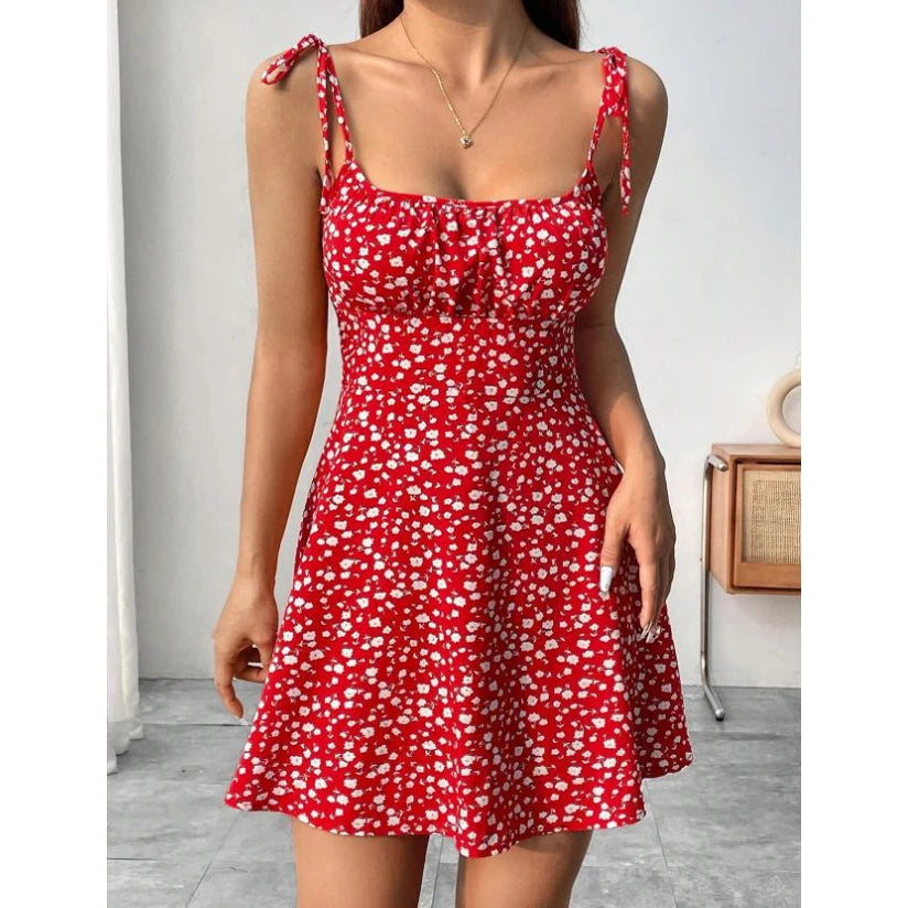 New Women Summer Floral Spaghetti Strap Sexy Dresses
