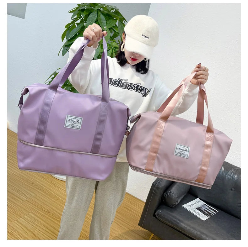 Travel Duffle Bag Nylon Waterproof Sports Gym Tote Bags for Women