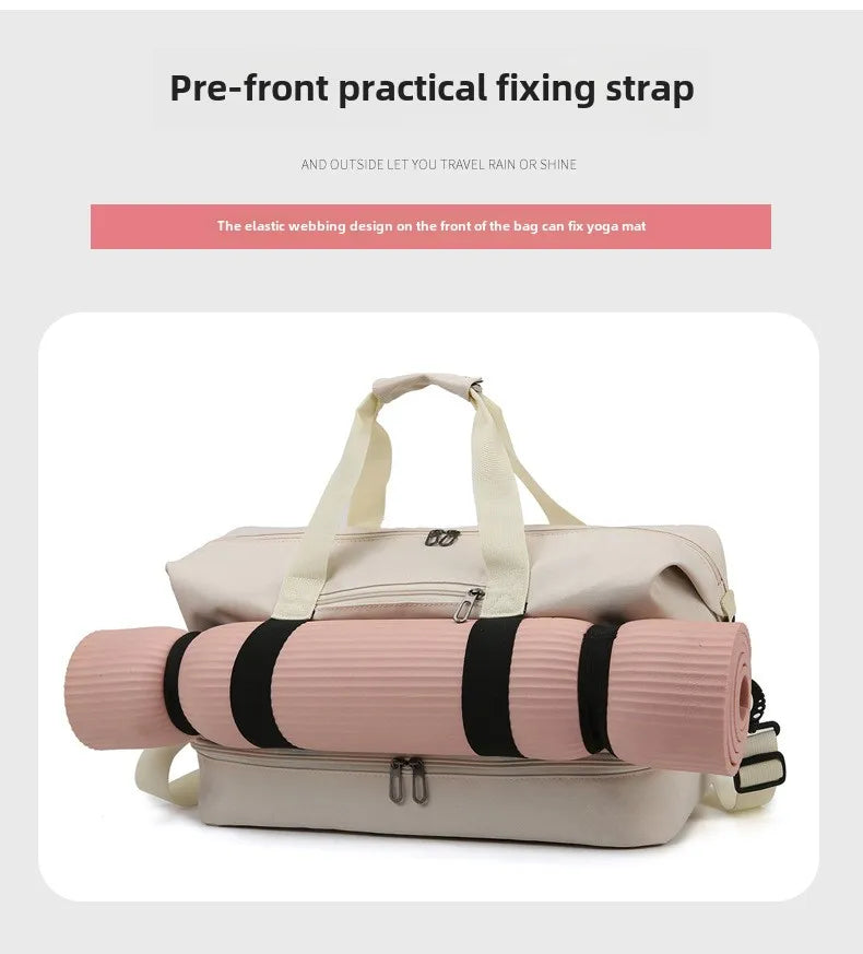 Expandable Travel Duffle Bag for Women, Sports Handbag, Fitness Bag, Large Capacity, One Shoulder Weekend Overnight Bag