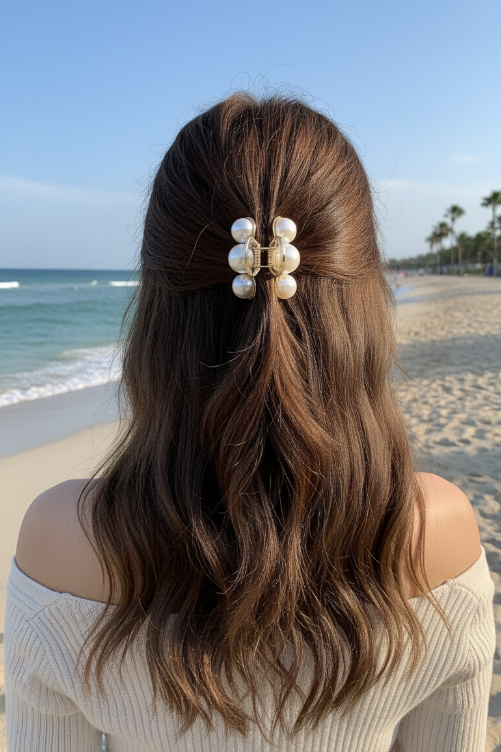 Acrylic Hair Pearl Claw Clips (5,8,10 cm)