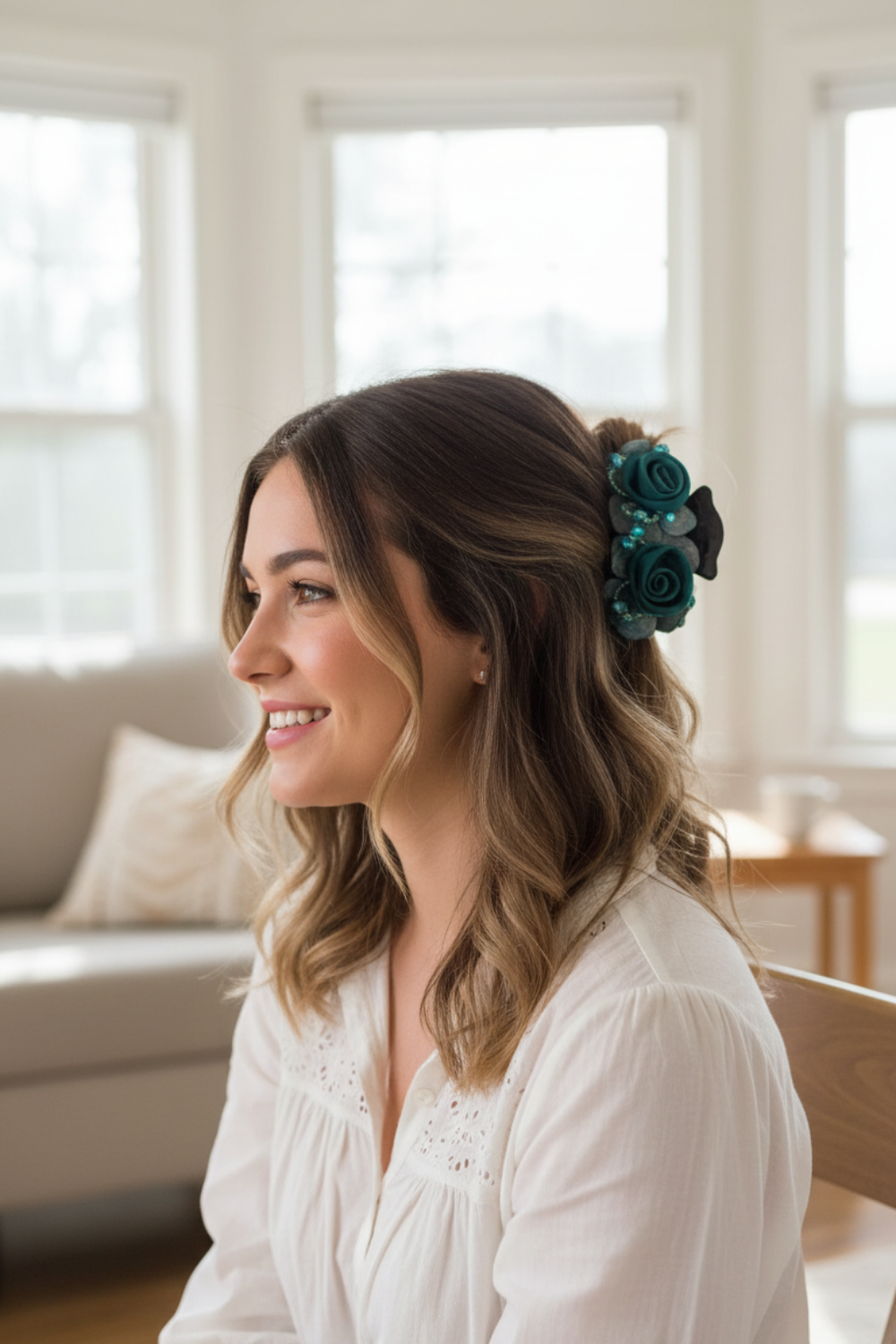 Women Hair Flowers  Claw Clips