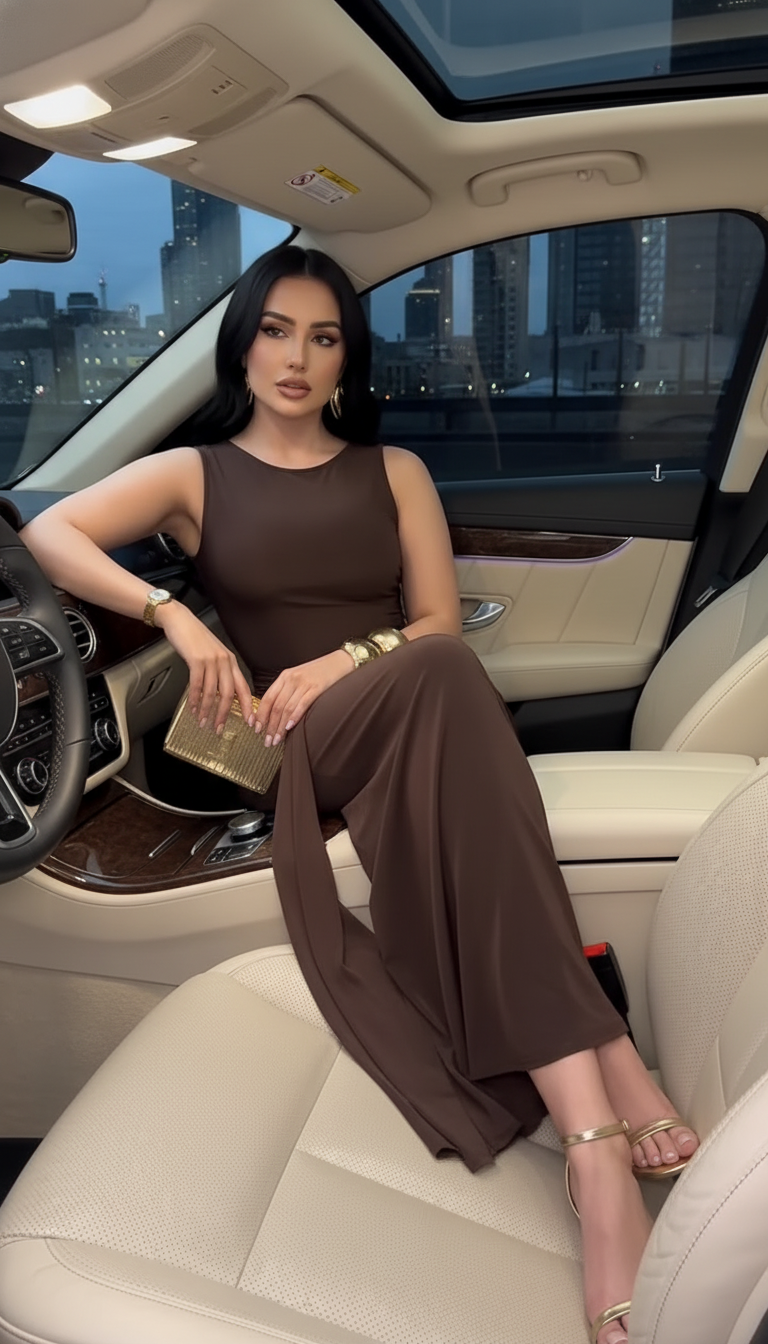 Sexy Slim Fit Backless Sleeveless Wrap Dress with Belt Elegant Pleated